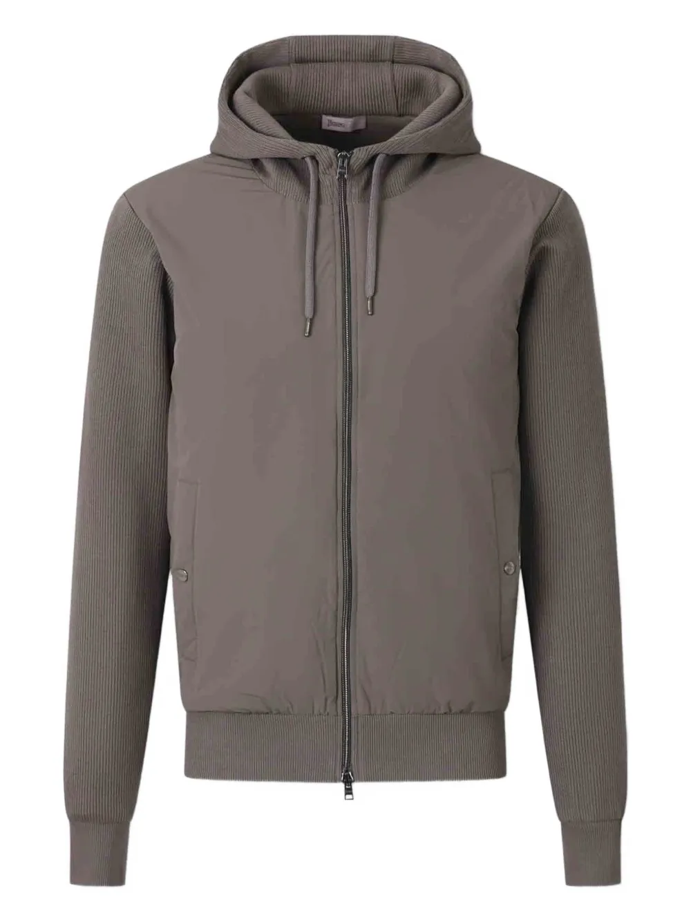 

Куртка с капюшоном и застежкой-молнией в рубчик Herno, серый