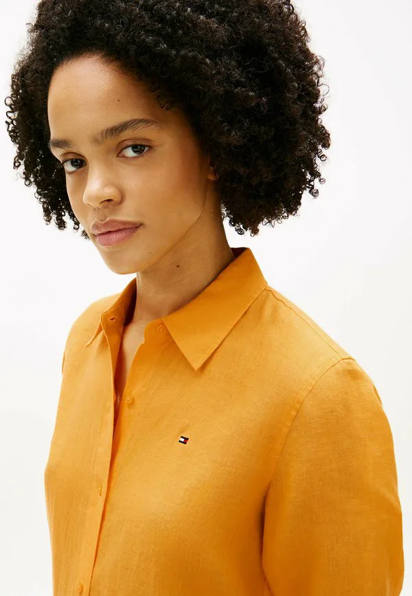 Базовая блузка на пуговицах Tommy Hilfiger, Orange Flash — фото 4