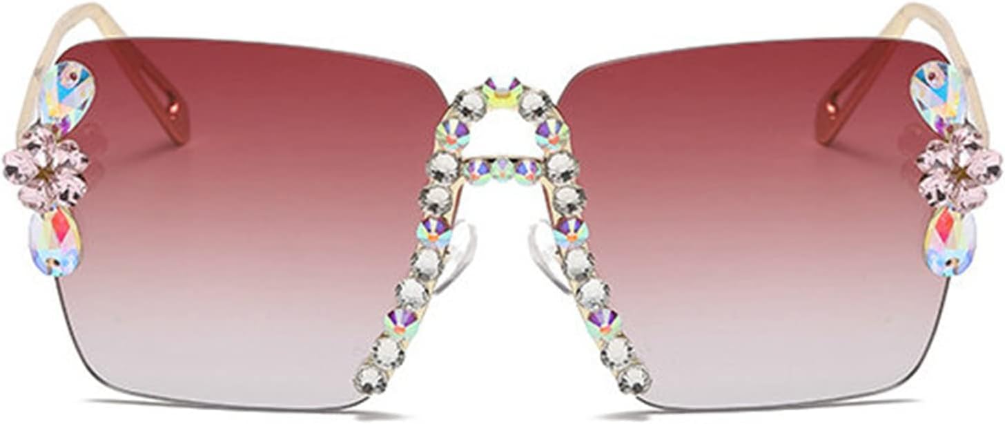 

Солнцезащитные очки Willochra в винтажном стиле, квадратные, без оправы, с бриллиантами, 90-е, маленькие, прямоугольные, с блестками, без оправы, в стиле Y2K, конфетных цветов, Red