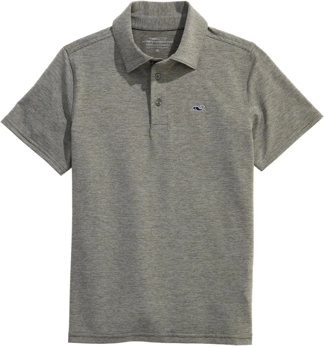 Поло мальчиковое vineyard vines St. Jean Stripe Sankaty Performance, цвет Gray Pine/White Cap
