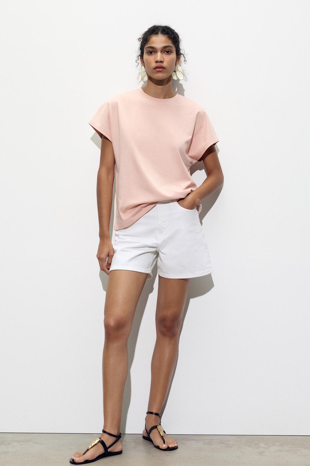

Футболка с длинным рукавом dolman ZARA, цвет Dusty pink