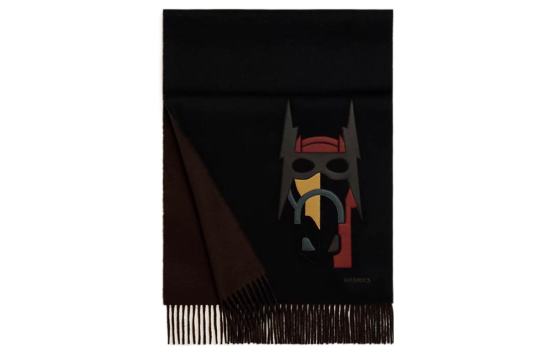 

HERMES Вязаный шарф мужской коричневый, Brown