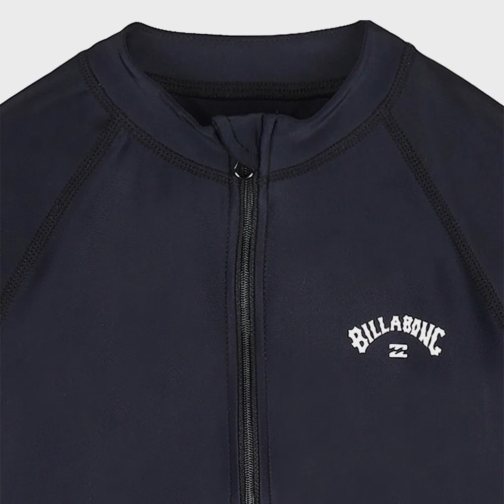 Детский чёрный рашгард на молнии с логотипом Arch Wave от Billabong — фото 3