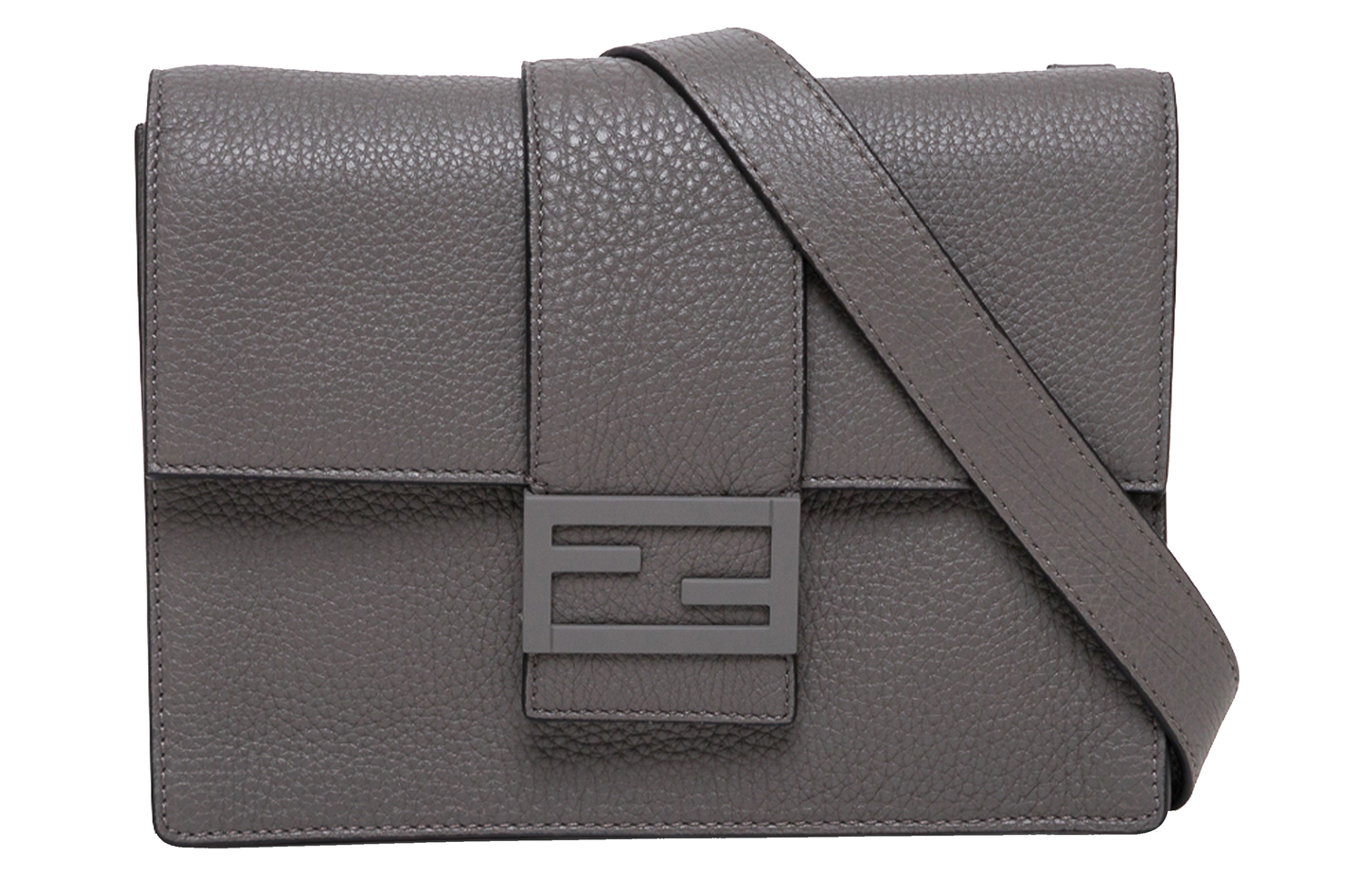 

FENDI Сумка сумка-багет из коровьей кожи мужская средняя серая через плечо
