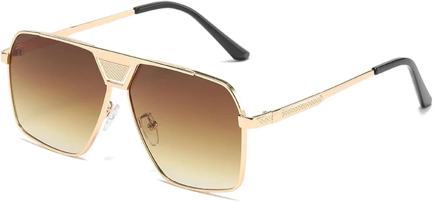 

Модные винтажные солнцезащитные очки для мужчин и женщин, ретро-классические, для активного отдыха, вождения, рыбалки, с защитой от УФ-излучения UV400 TKKTLLT, Gold Gradient Brown