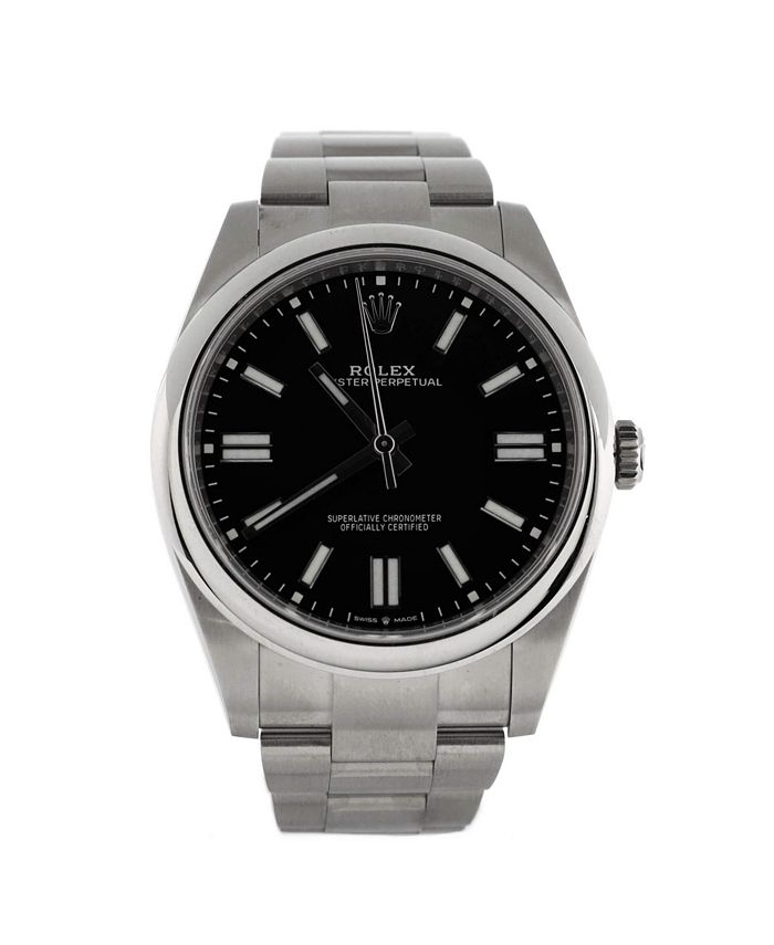 

Часы Oyster Perpetual Automatic из нержавеющей стали 41 мм Pre-Owned Rolex, черный