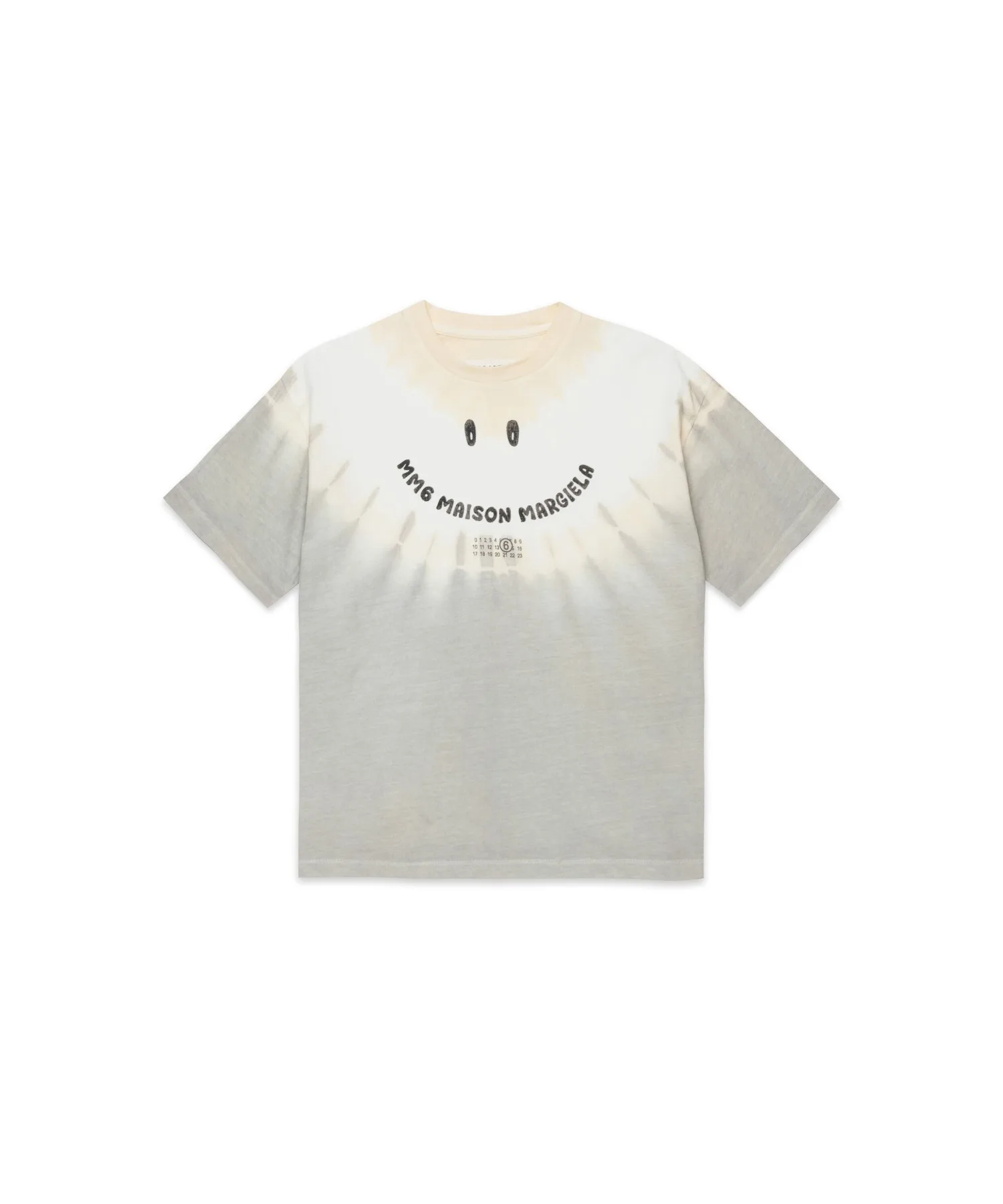 Детская футболка с принтом улыбки MM6 Maison Margiela серая