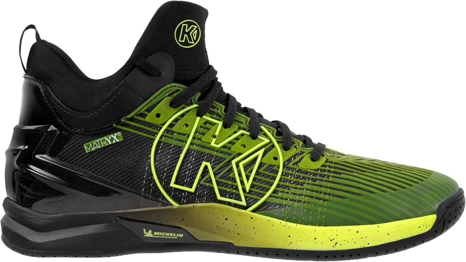 Кроссовки для гандбола Kempa Unisex Attack Mid, Black Fluo Yellow — фото 2