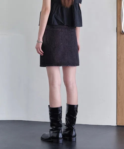 Женская мини-юбка DECET WOMEN из денима — фото 4