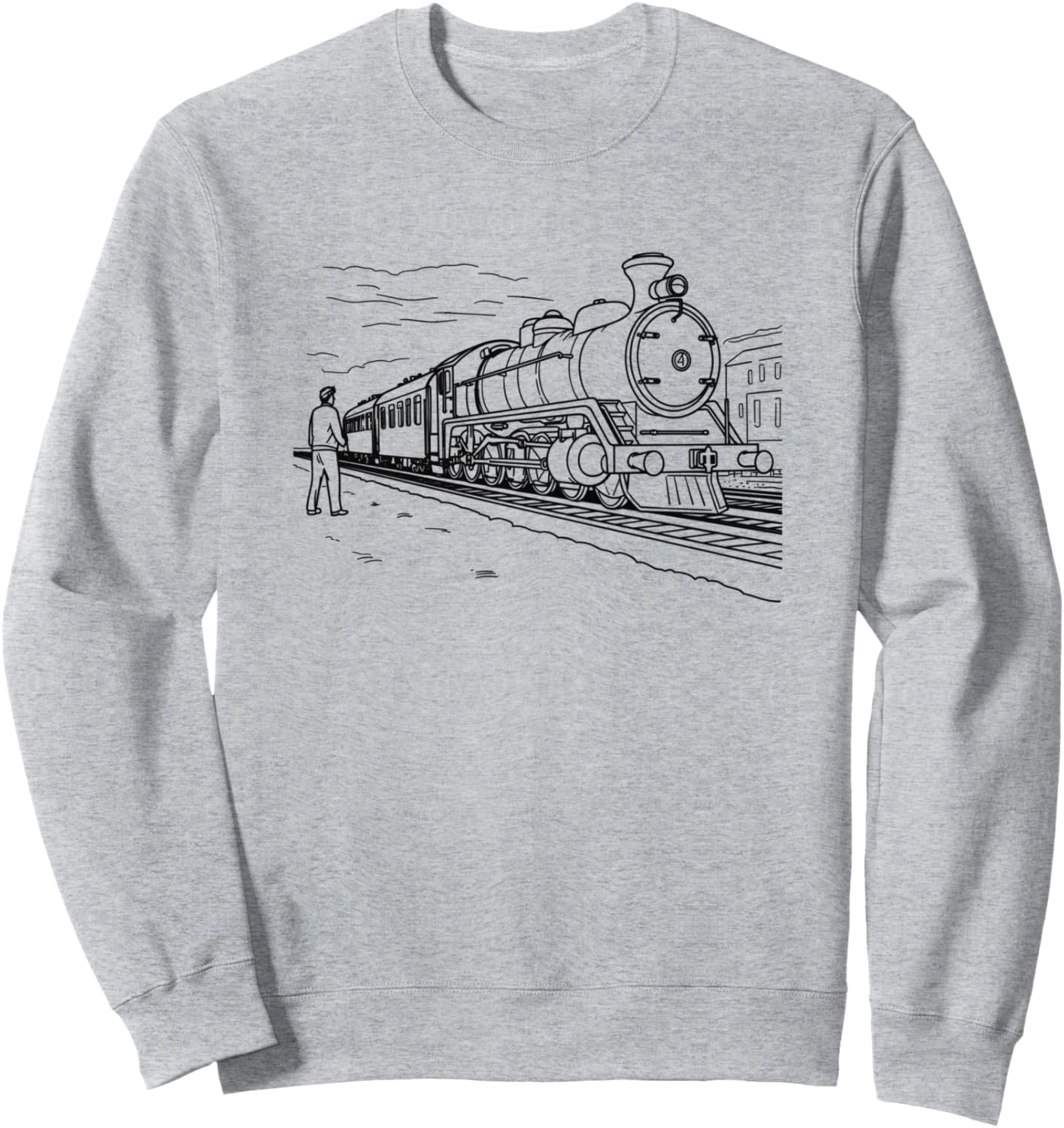 

Толстовка Train Lover's Sketch Funny Locomotive Graphic Tees And Gifts, серый