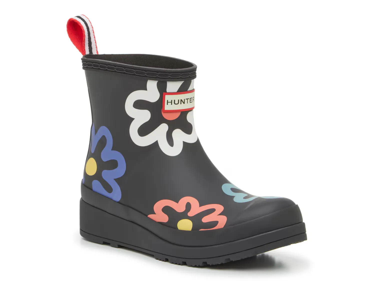 

Сапоги Original Play Short Flower Waterproof Rain Boot Hunter, черный/мультиколор