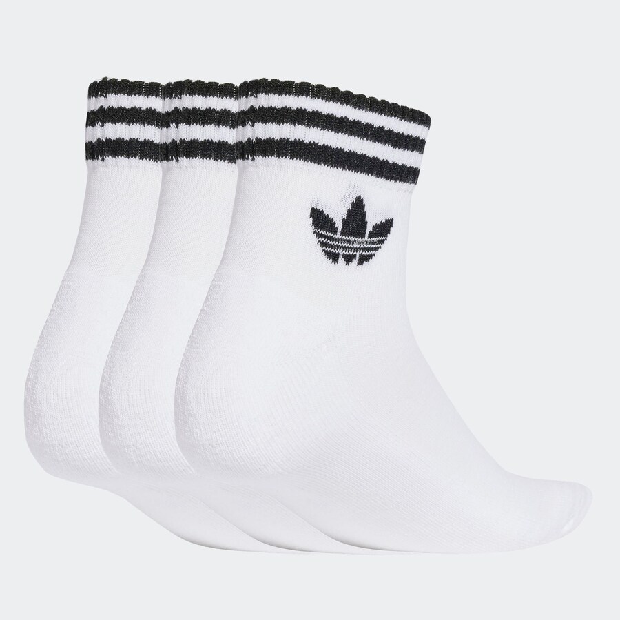Носки ADIDAS ORIGINALS 3-Stripes Ankle 3 Pairs, White — фото 2
