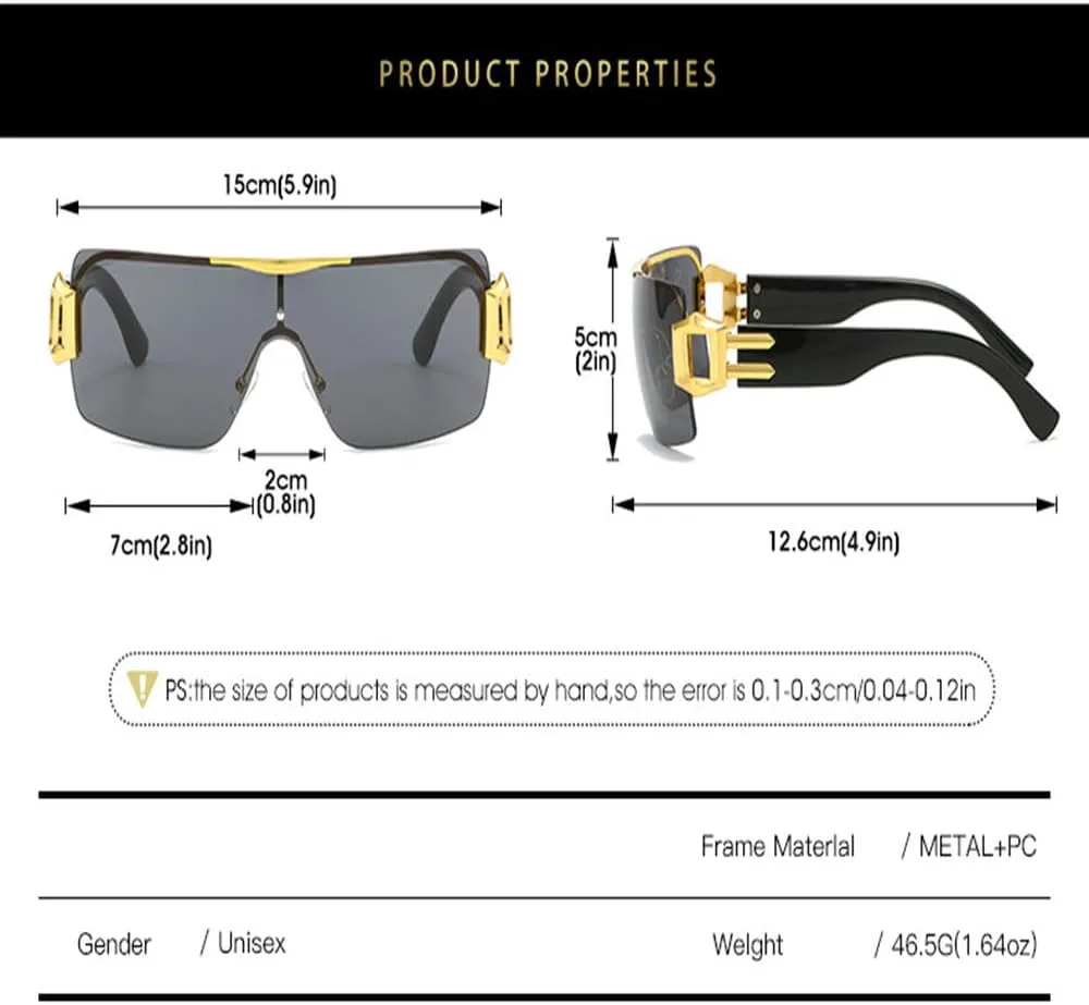 

Модные солнцезащитные очки без оправы класса люкс для женщин и мужчин, с золотыми шарнирами и линзами, модные очки с защитой от УФ-излучения UV400 TYUVIVO, C6