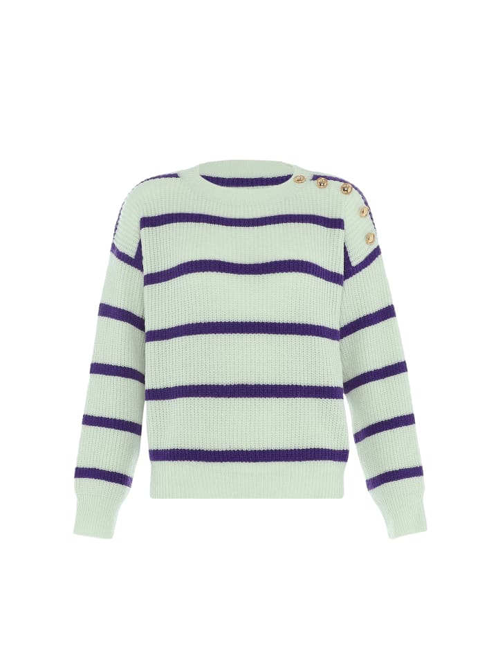 

Женский свитер в кремово-белом и фиолетовом цветах faina