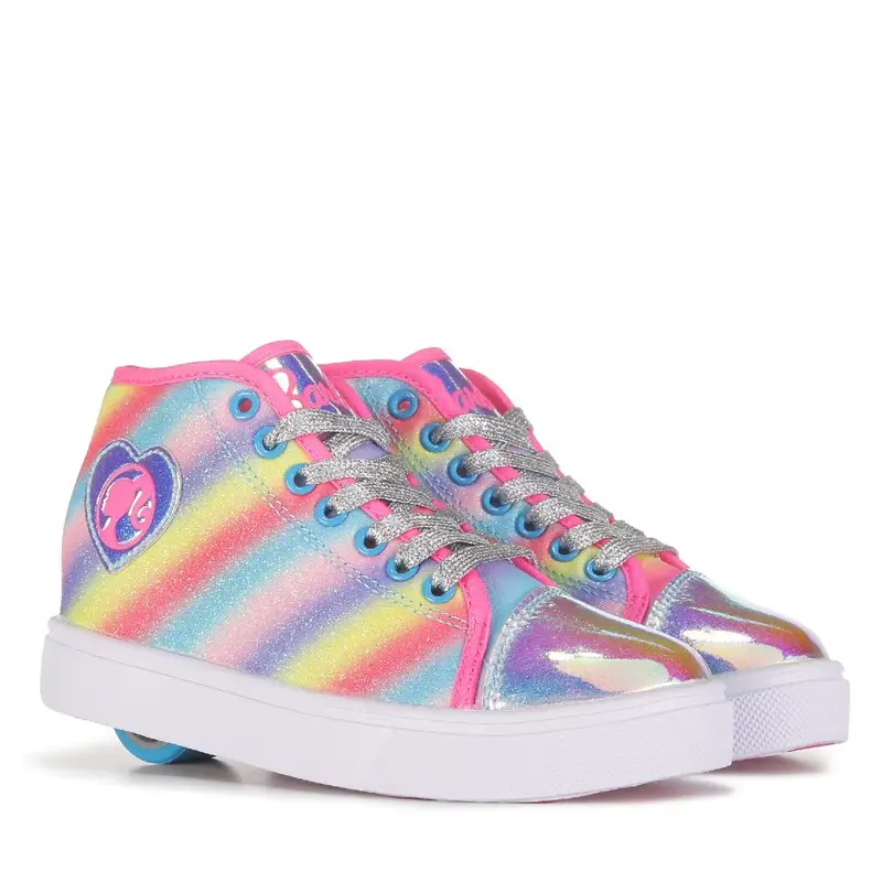 

Детские кроссовки для роликовых коньков Heelys Veloz, розовые, голубые, серебристые, с круглым носком, JOBB444