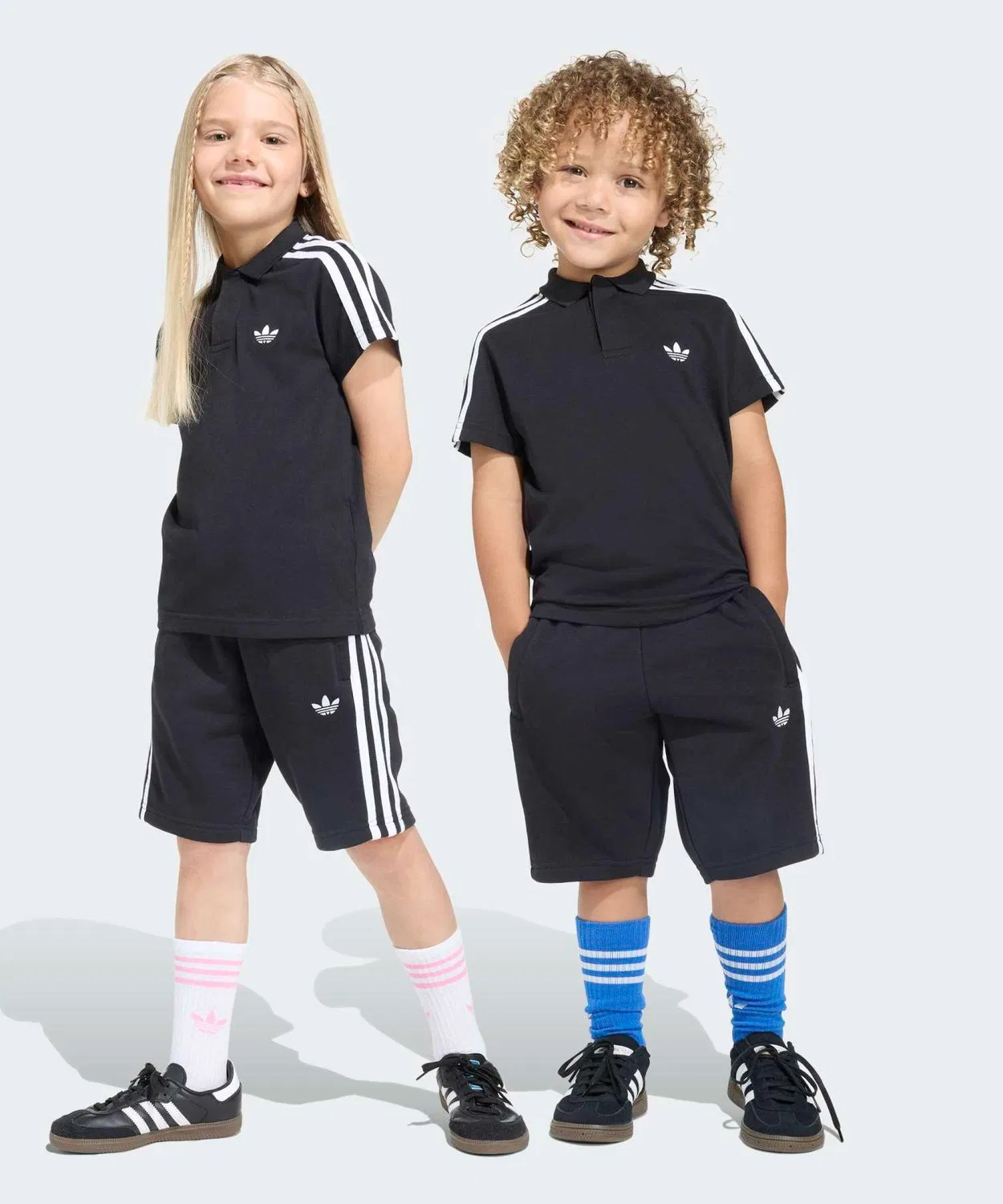 Футболка поло с шортами Adidas Originals, хлопок, чёрный