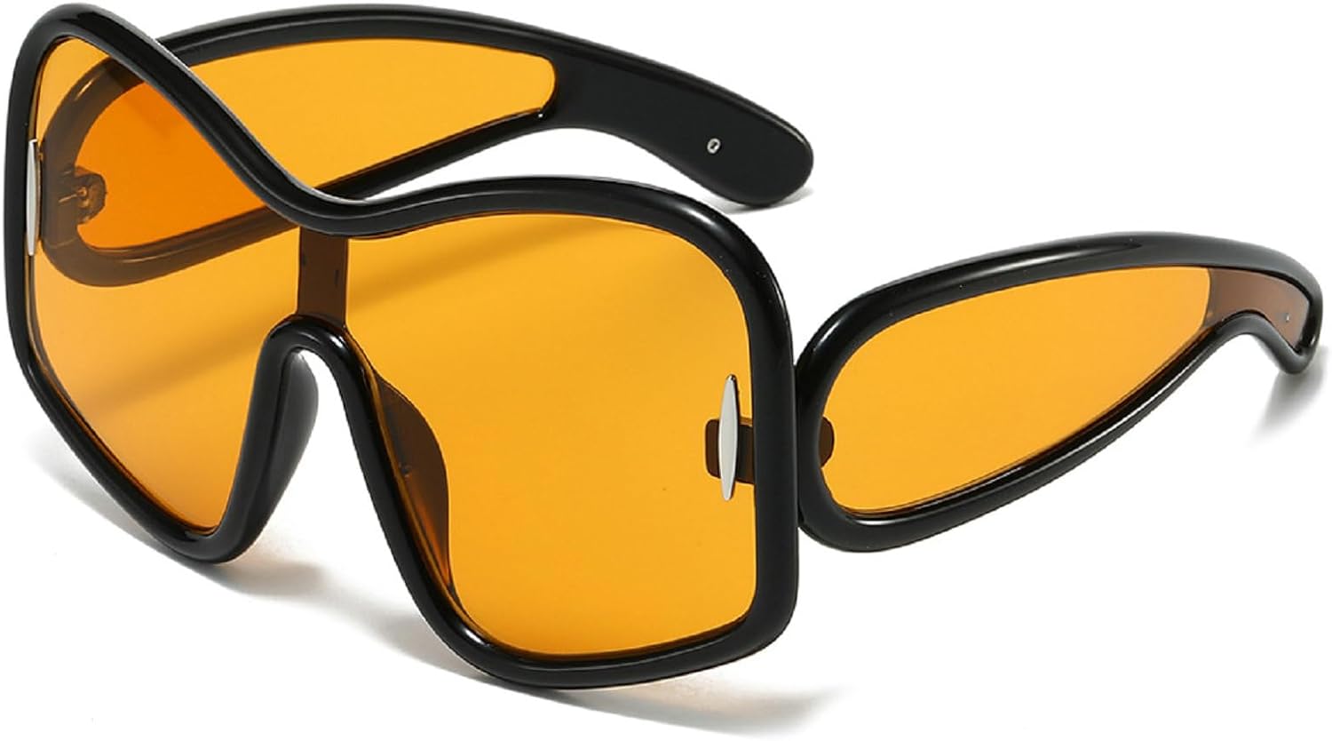 

Большие квадратные женские солнцезащитные очки класса люкс, модные цельные мужские очки для активного отдыха, спорта, вождения, с защитой от УФ-излучения UV400, ретро-заклепками, солнцезащитные очки N45 mincl, Orange