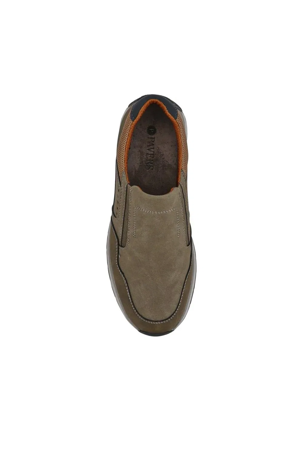 Повседневные туфли slip-on на широкую стопу Pavers, хаки — фото 4
