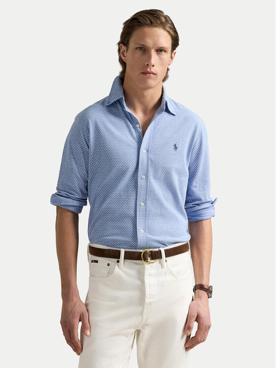 

Рубашка облегающего кроя 710963499001 Polo Ralph Lauren, голубой