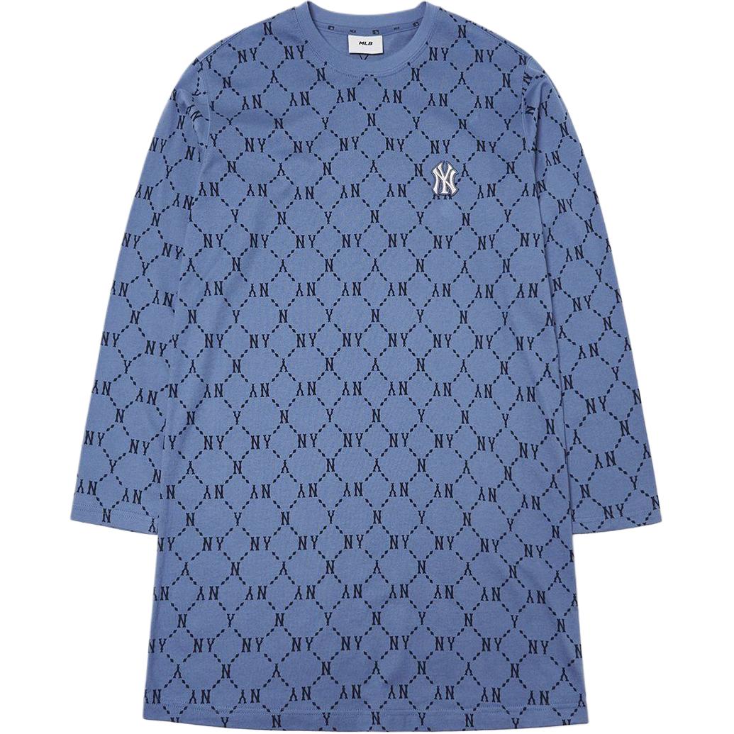 

MLB Длинное платье с рукавами женское синее