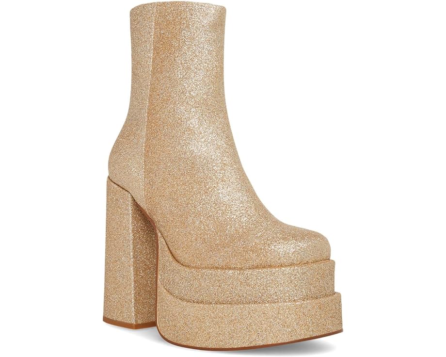 Ботинки женские Steve Madden Cobra Bootie кожаные блестящие на платформе, золотой
