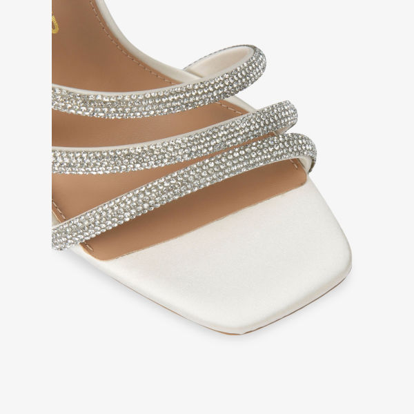 Босоножки Kg Kurt Geiger на каблуке с отделкой из страз, белый — фото 3