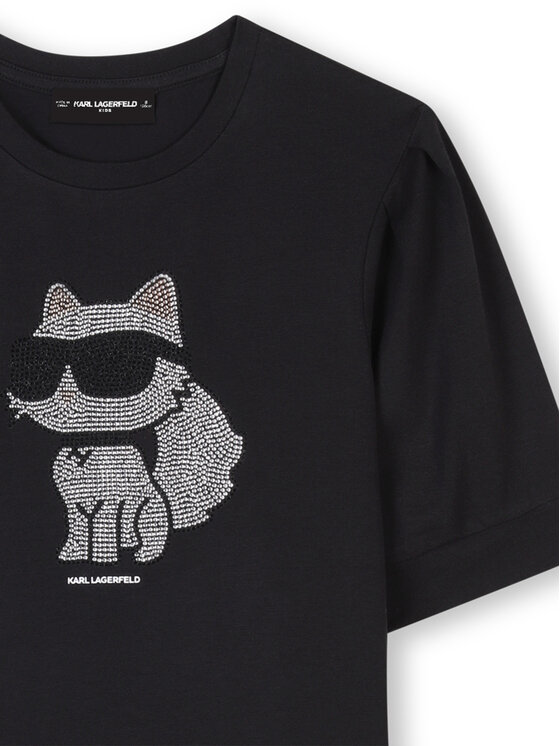 Платье на каждый день обычный крой Z30458 D Karl Lagerfeld Kids, черный — фото 3