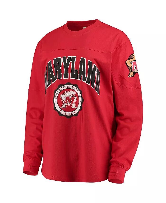 

Женская красная футболка с длинным рукавом Maryland Terrapins Edith Pressbox