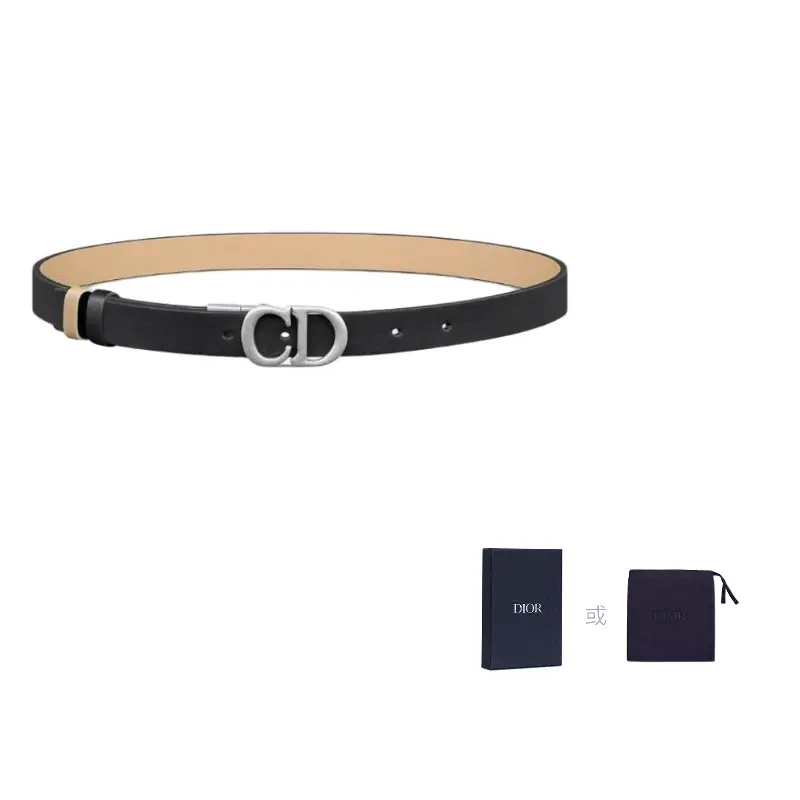 

DIOR Женский ремень из телячьей кожи черный шириной 2 см, Black