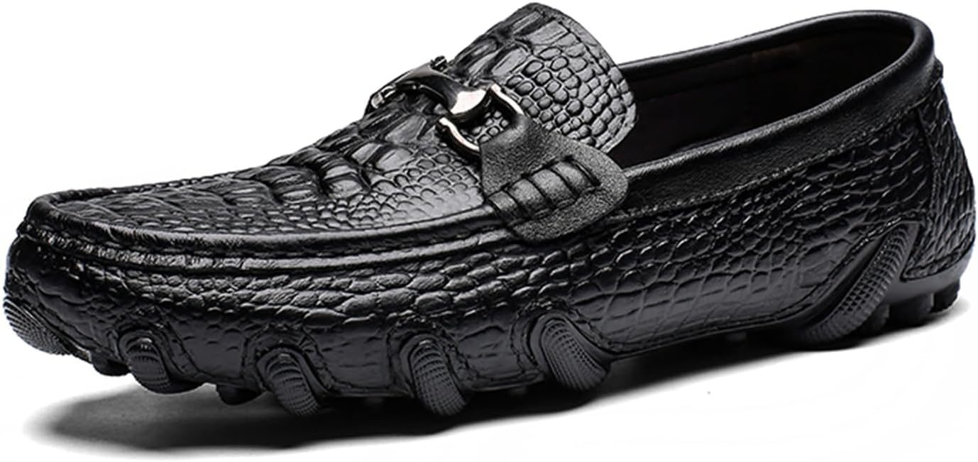

Мужские мокасины Abborora Penny, обувь для вождения с модным крокодиловым принтом, слипоны, лодочки для мужчин, черный