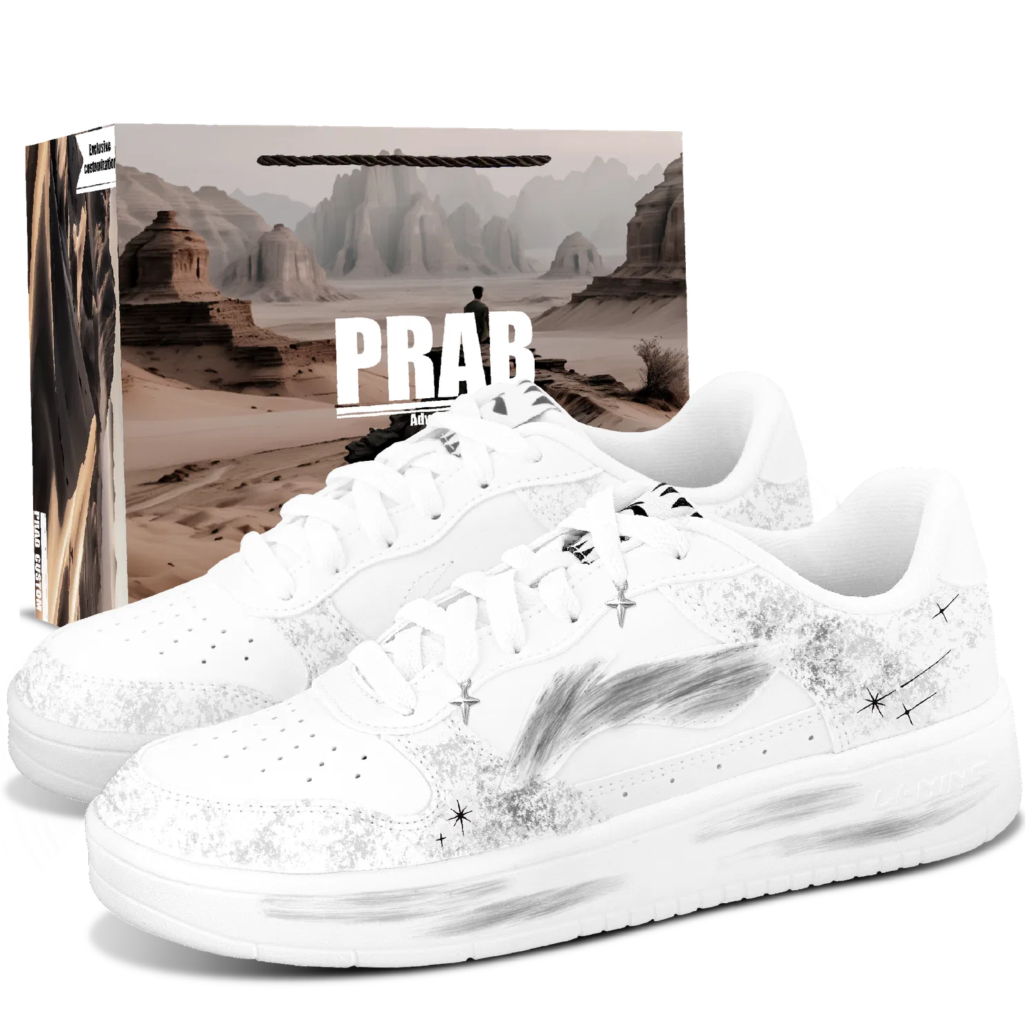Кроссовки скейтбордические White Gray Li-Ning