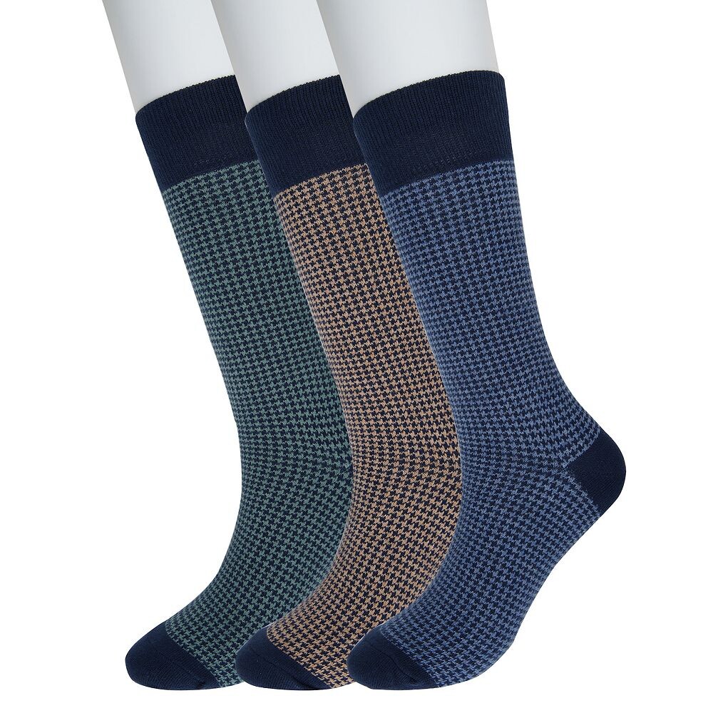 

Мужские носки Sonoma Goods For Life, 3 пары классических носков с рисунком, цвет Navy Mini Houndstooth