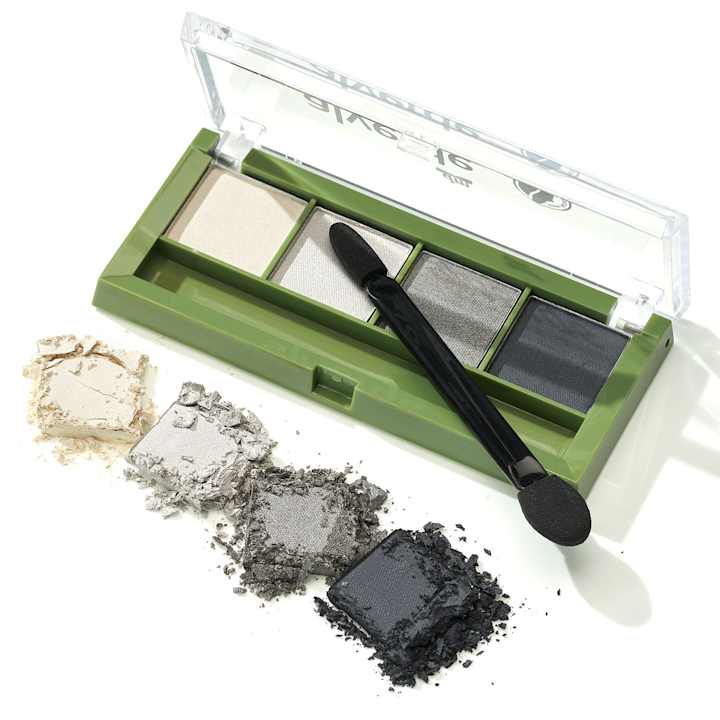 Тени для век alverde NATURKOSMETIK Lidschatten Palette Quattro 75 Smokey Eyes, 4,4 g — фото 2