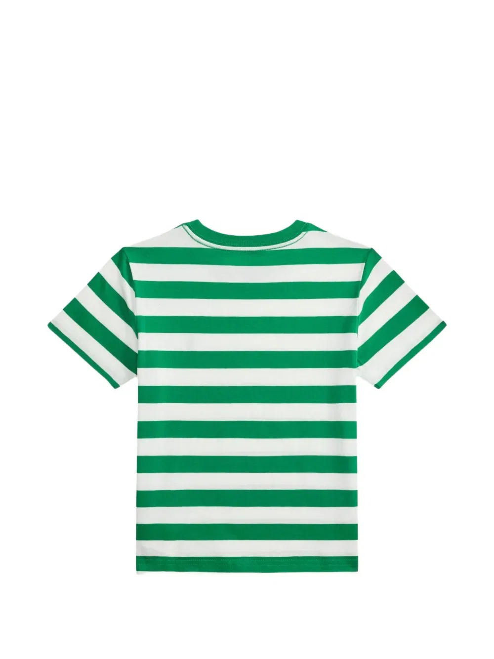 Футболка с полосатым логотипом Polo Ralph Lauren Kids, зеленый — фото 2