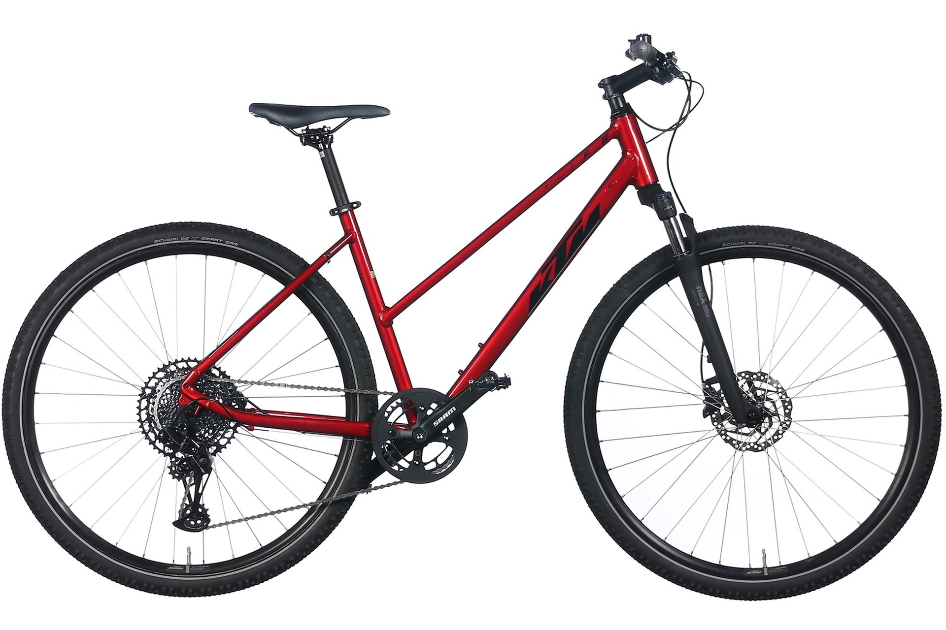 

Кроссовый велосипед KTM X-Life Cross - 28 дюймов - Damen Sport - Aktion, цвет Schwarz|chrome red (black+silver)