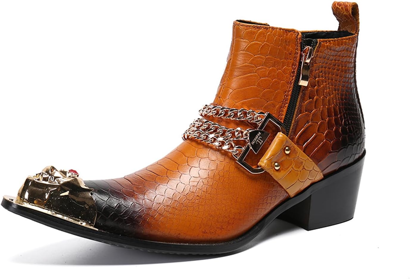 

Мужские ботинки Abborora Chelsea, повседневные нарядные ботинки до щиколотки, ручная работа, из натуральной кожи, западные ботинки с металлическим заостренным носком и молнией, для вечеринок, свадеб, диско, исполнителей и ковбоев, желтый