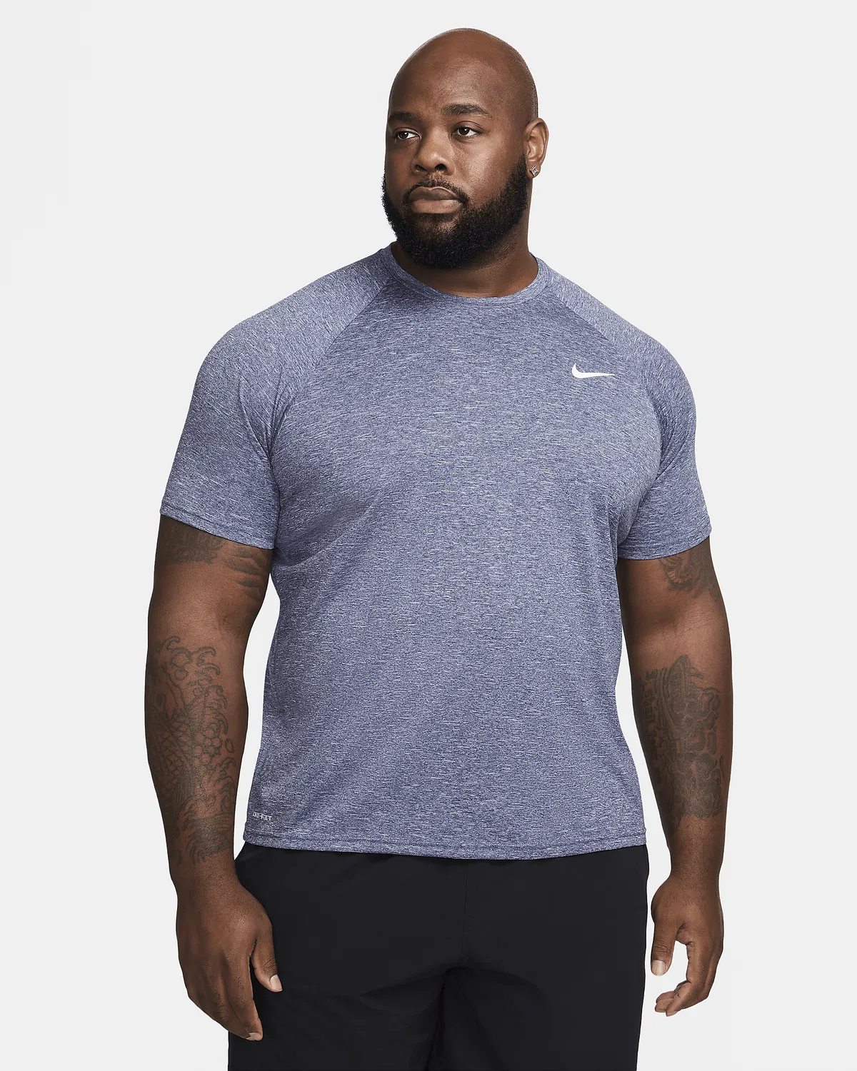 Мужская футболка Dri-FIT UV с коротким рукавом (Big & Tall) Nike Swim Hydroguard Essential, Midnight Navy