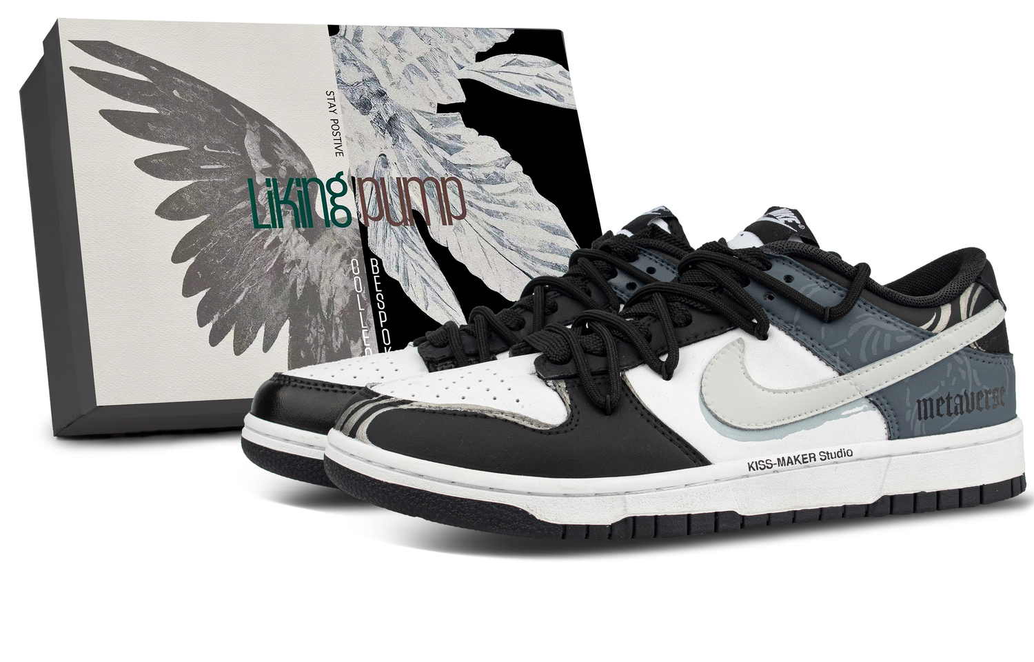 

Кроссовки для скейтбординга Dunk Cyber Kiss с амортизацией Coverage, низкие, Unisex, черные и синие Nike, черный/синий