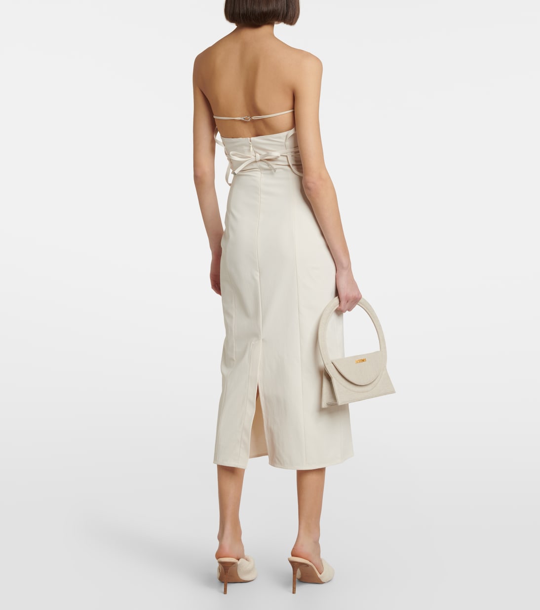 Платье миди La Robe Bikini из хлопковой смеси Jacquemus, слоновая кость — фото 3