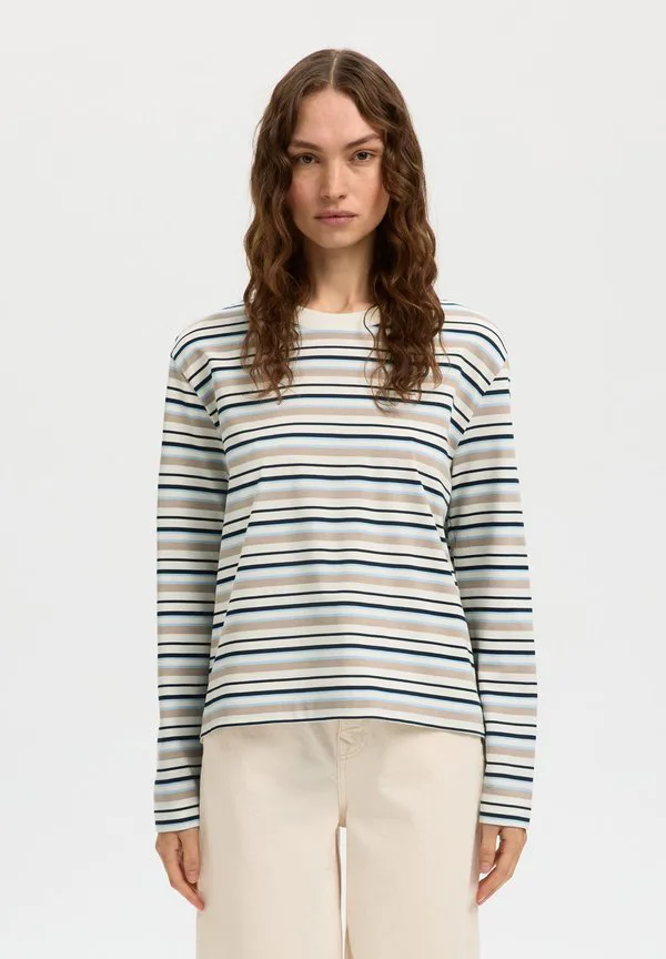 

Футболка свободного кроя с длинными рукавами Selected, Cashmere Blue Stripes Multi Stripe, Серый, Футболка свободного кроя с длинными рукавами Selected, Cashmere Blue Stripes Multi Stripe
