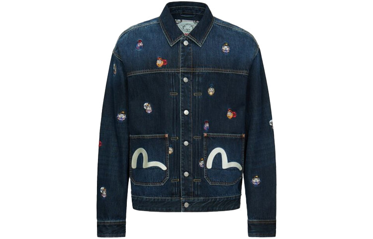 

Джинсовая куртка мужская джинсовая синяя Evisu, синий