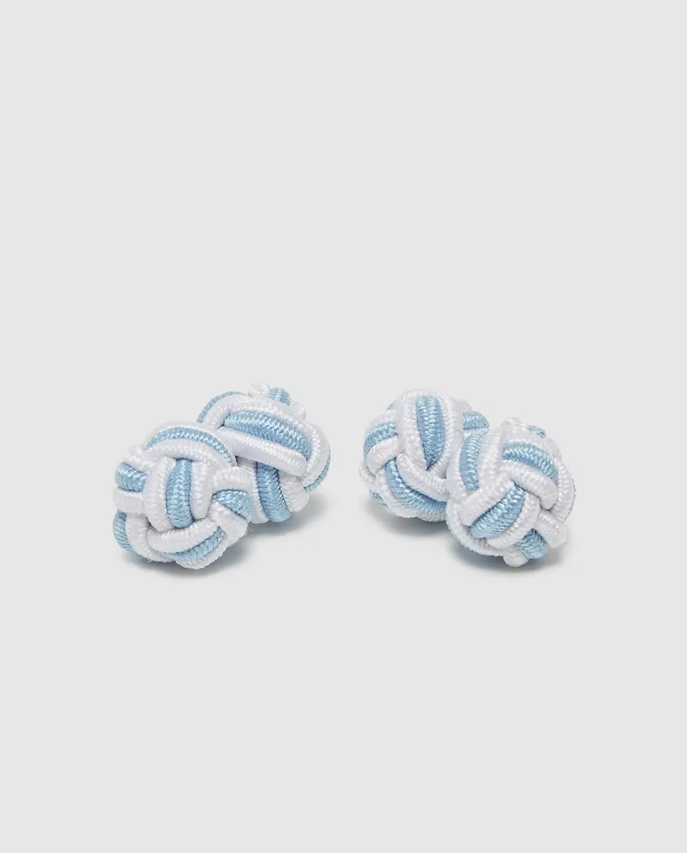 

Мужские запонки с шариками, белые и нежно-голубые Emidio Tucci, мультиколор