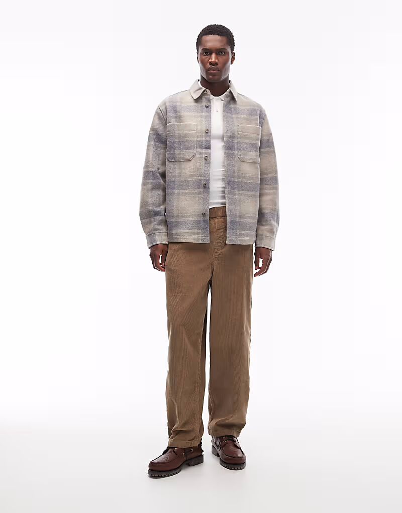 

Зауженные брюки свободного кроя из бежевого вельвета Asos Design