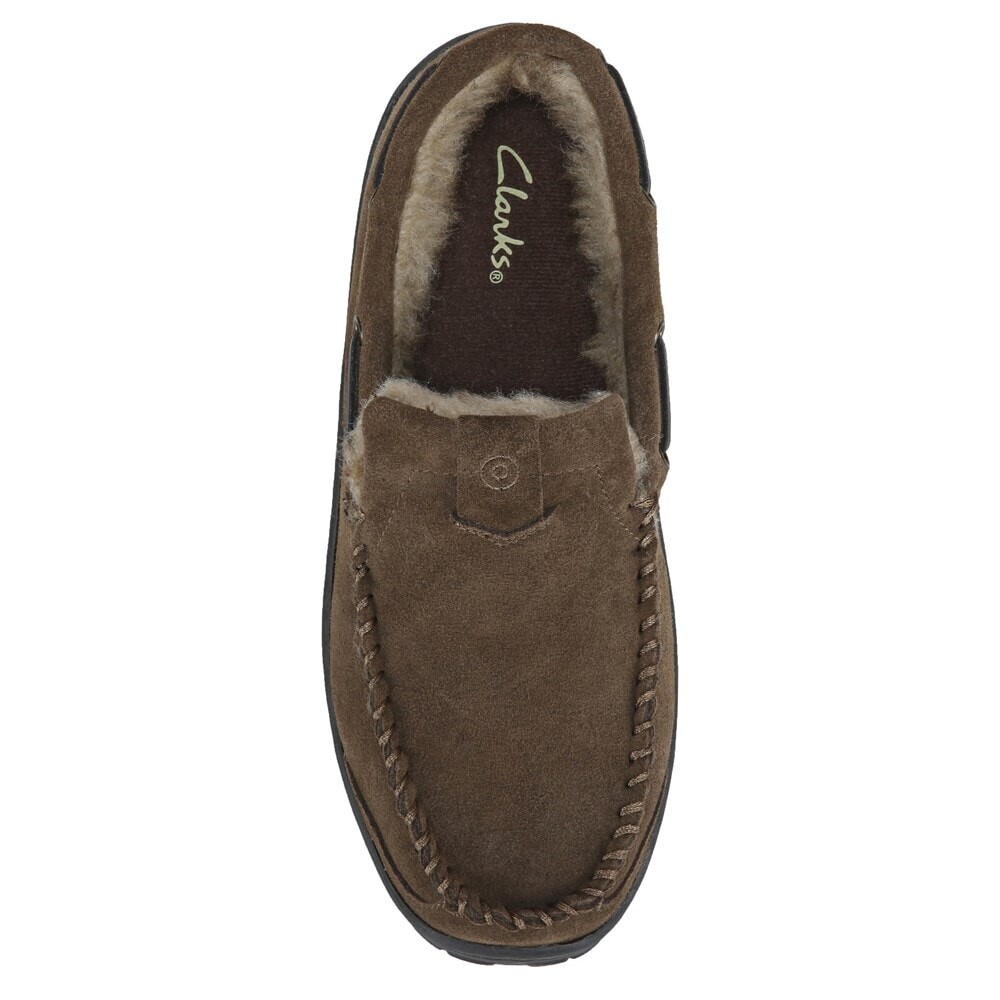 Мужские венецианские тапочки-мокасины Clarks, цвет sage — фото 4