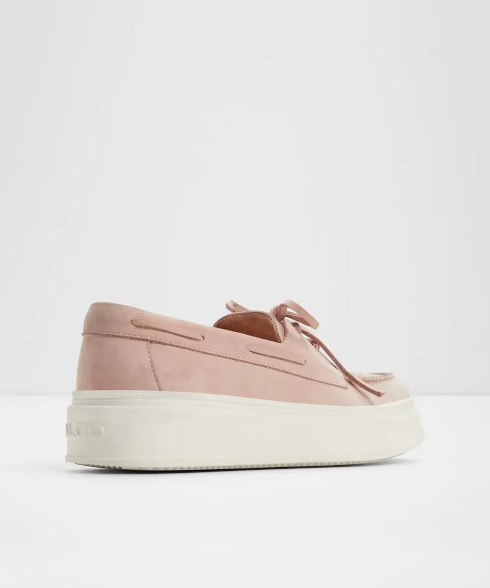 Женские кожаные туфли-лодочки с круглым носком Aldo, розовый — фото 2