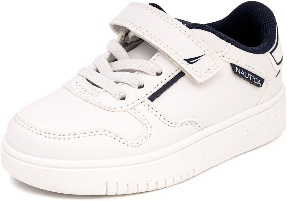 

Детские кроссовки Nautica с регулируемыми ремешками, Удобные повседневные кеды для мальчиков и девочек, малышей и маленьких детей, белый