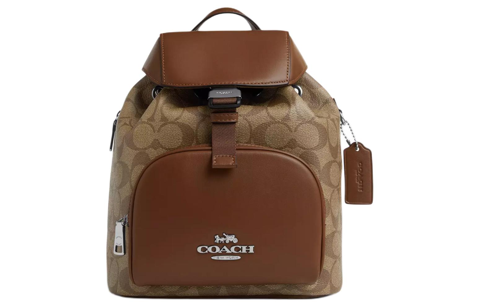 

COACH Сумка PACE Coated Canvas With Refined Calfskin Backpack Trumpets Women's Khaki & Saddle