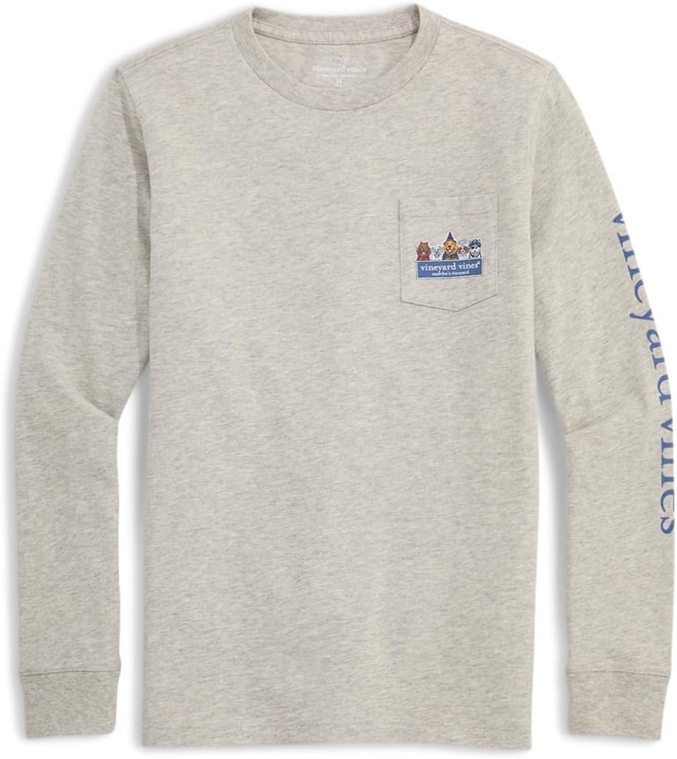 

Футболка Vineyard Vines Kids Halloween Pups Long Sleeve Tee (Toddler/Little Kid/Big Kid), цвет Grey Heather