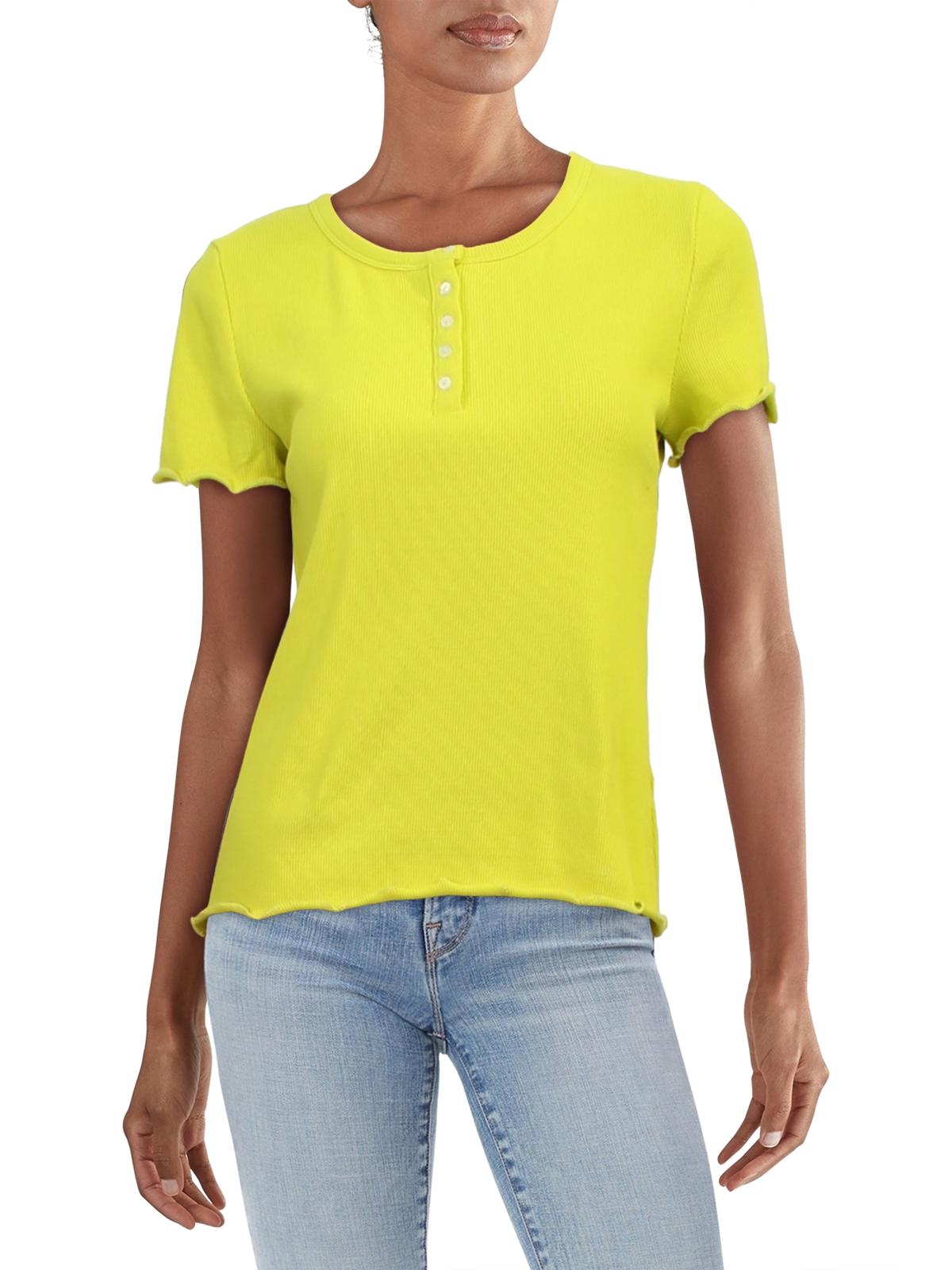 

Женская трикотажная блузка в рубчик Riley & Rae, цвет bright chartreuse