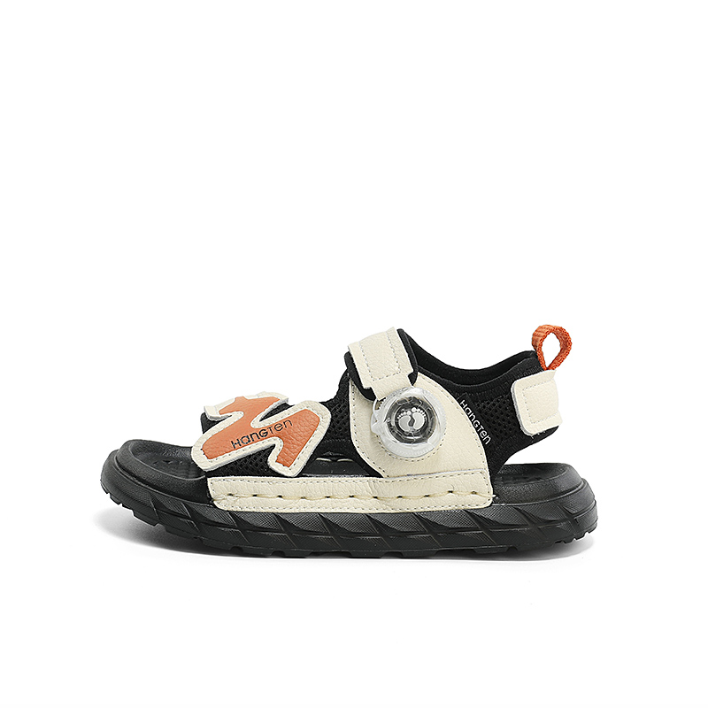 

Детские сандалии: противоскользящие, износостойкие, упругие, дышащие, легкие, амортизирующие HANG TEN, бежевый/черный